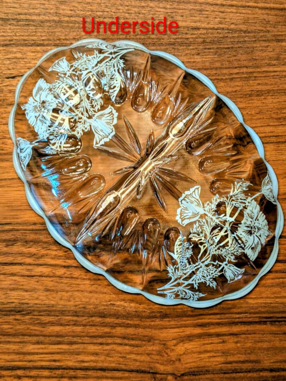 SILVER CITY GLASS CO - Flanders Poppy - Divided Relish Dish - Sterling - VTG - Picture 6 of 9